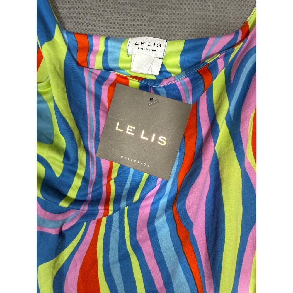 NEW- NWT Le Lis Multicolor Wavy Print Bodysuit Size S - Picture 6 of 6